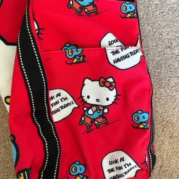 Hello Kitty Tote Bag – Red Roller Skating Design – Sanrio Shoulder Bag - Picture 5 of 10